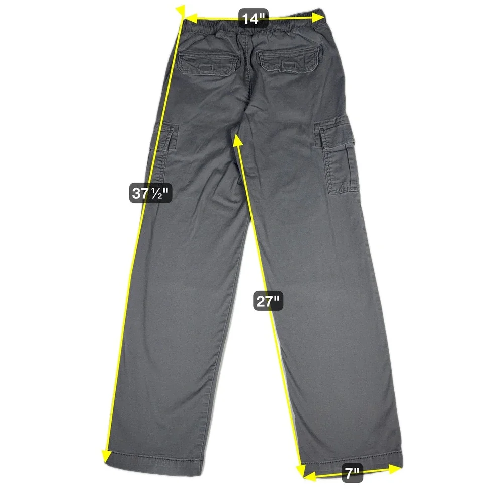 Sonoma Cargo Pants Kids Large Gray Excellent Elastic Waist Cotton Blend Stretch